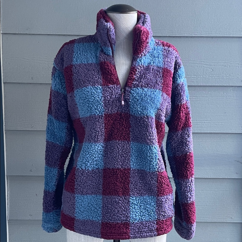 Eddie Bauer - Plaid Fleece 3/4 Zip Pullover